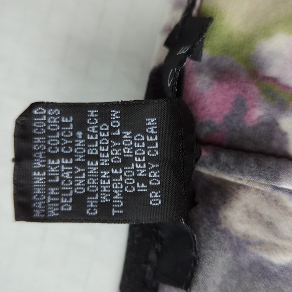 Grace Floral Scoop Neck High Low LS Blouse L Black Pink - Picture 3 of 12